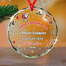 First Christmas as a Project Estimator Ornament, Personalized Ornament with Name Year 2025, Holiday Tree Decoration, Appreciation Gift 9mgdac