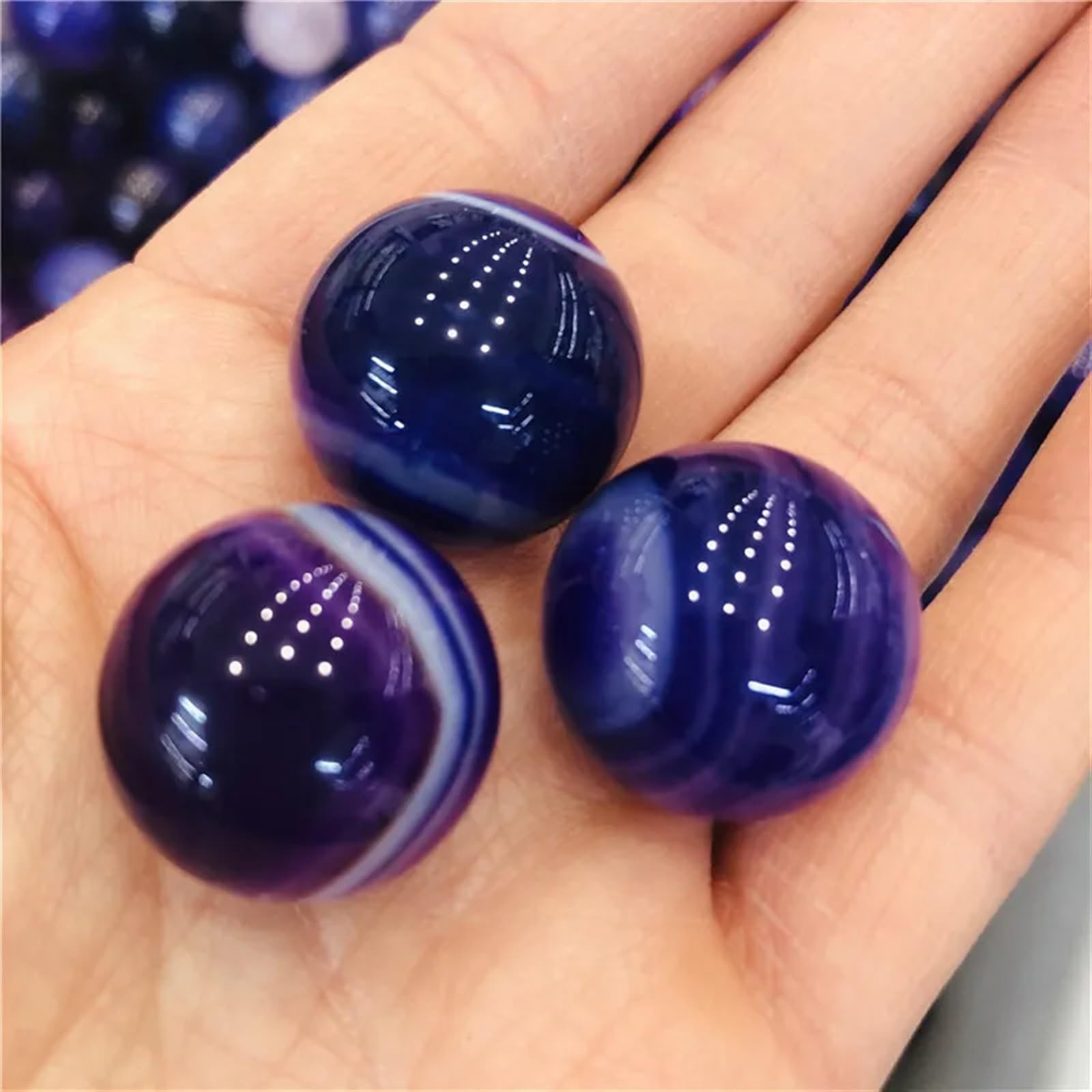 AARTERZZA Stone Violet Agate Ball Crystal Home Decoration(5pc)