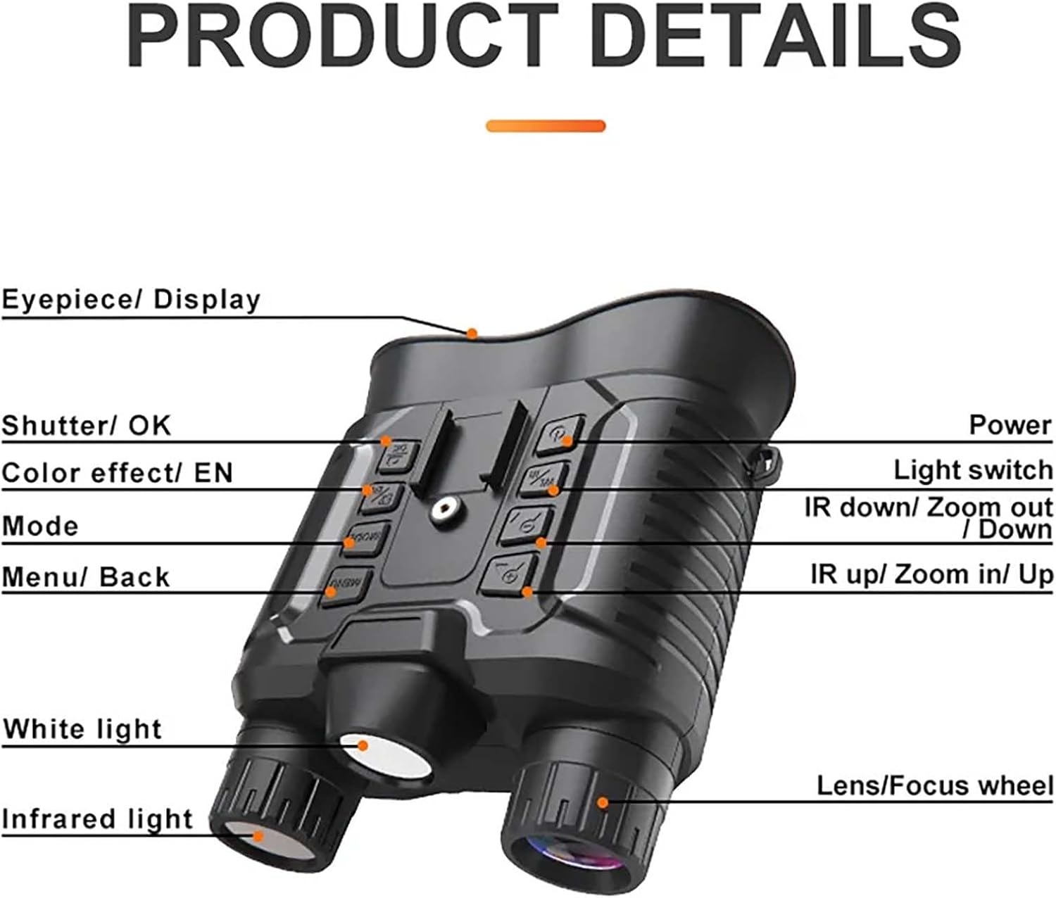 NV8161 Military Tactical Night-Vision Goggles Head Mounted, 4K HD IR Night Vision Binoculars with 8X Digital Zoom, Save Photo and Video with 32GB Memory Card, Built-in 3000Mah Battery