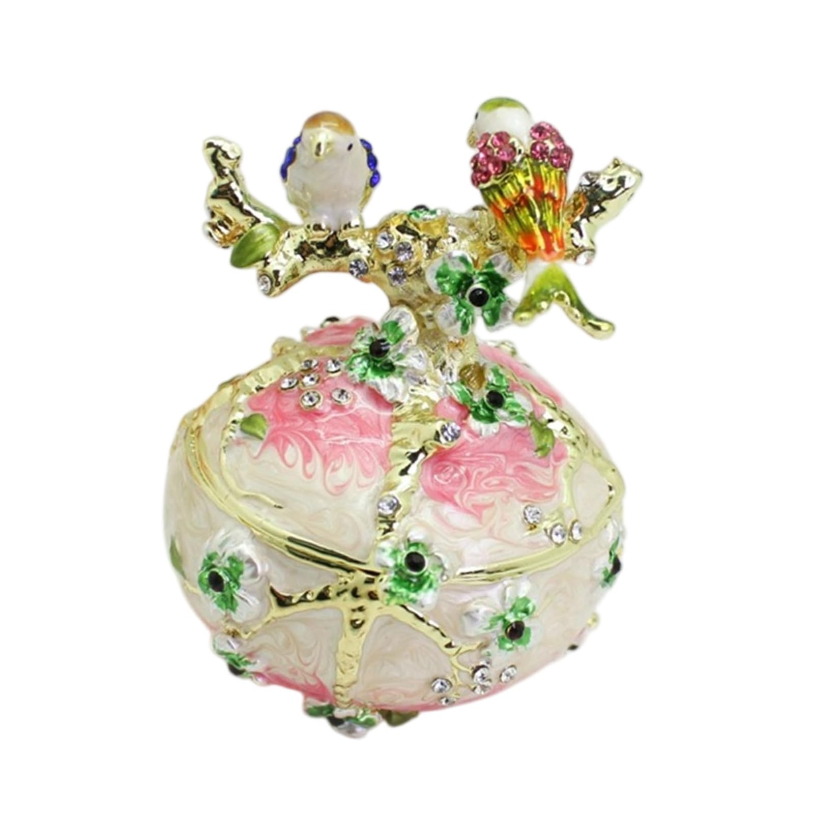 ZBIianxer Unique Small Accessory Case Double Bird Shape Decorative Storage Box Alloy Texture Suitable for Keeping Valuables Safe Alloy Accessory Case