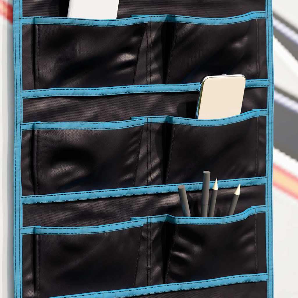 Aufbewahrungstasche Schwarz und Blau Oxford-Gewebe 63,5 x 40 cm leicht und langlebig mit viel Stauraum für Camping, Outdoor, Wandern und Festival Ausrüstung