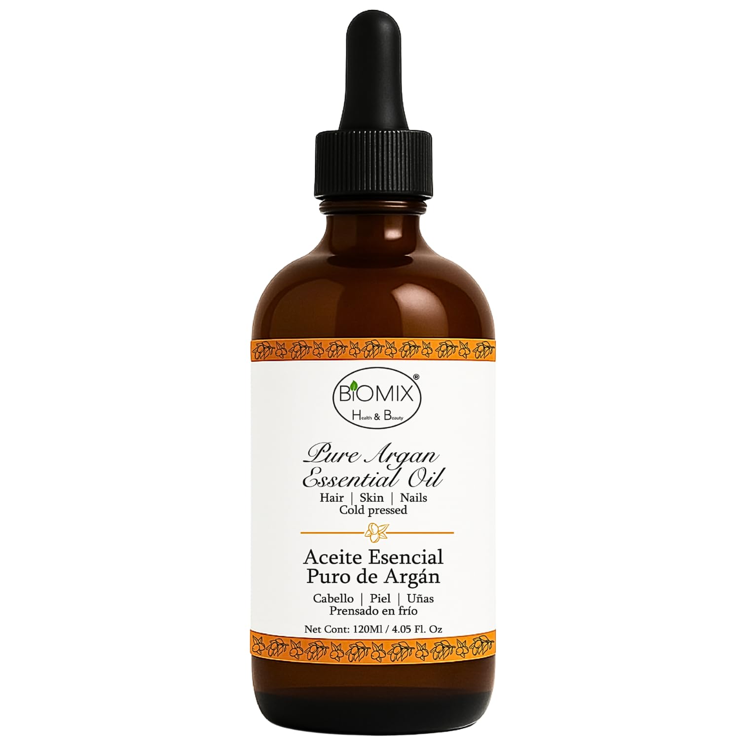 100% Pure Cold-Pressed Unrefined Moroccan Argan Oil – Premium Hair, Skin & Nail Treatment – Nourishes, Hydrates, Repairs – Vegan, Multipurpose Beauty Oil, 4 fl oz (120 ml)