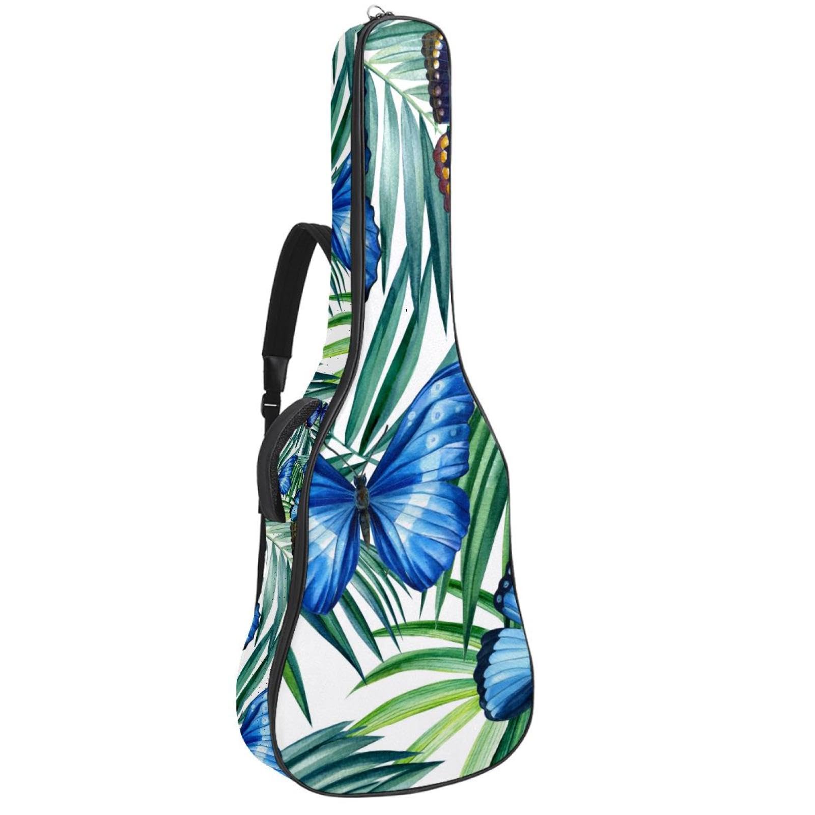 Torba na gitarę akustyczną wodoodporny plecak na gitarę grubo miękki wyściełany motyl klasyczna obudowa na gitarę, wielobarwny, 42.9x16.9x4.7 in, Organizer do torby