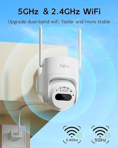 Miniatura 8 de Cámara de seguridad de 3MP para exteriores - 2.4G5G Wi-Fi, grabación 247 alimentación con cable, vista panorámica de 360, seguimiento de movimiento,