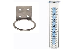 7" Capacity Rain Gauge for Garden with Stainless Steel Mounting Rack Holder