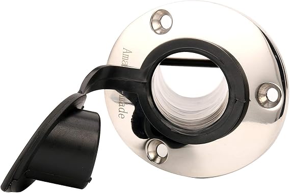 Amarine-made 30 Degree Stainless Steel Heavy Duty Flush Mount Sunshine Resistant Rod Holder Black PVC Cap Liner (2pcs)