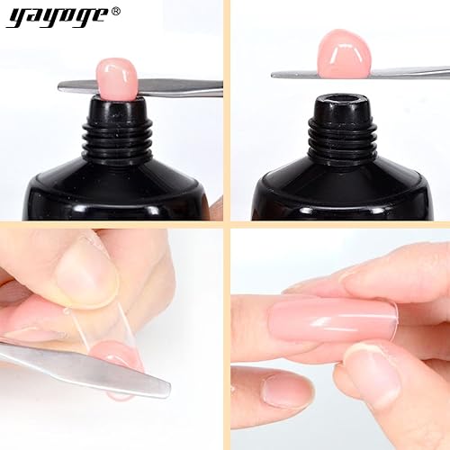 Kit de iniciación de esmalte de uñas de gel con lámpara LED de 6 W + 1.7 onzas líquidas deslizantes + 1 juego de uñas postizas (100 unidades),