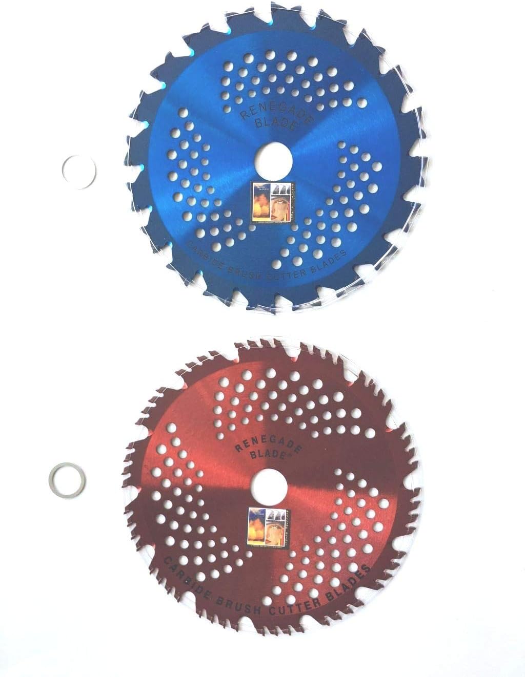2pk-8"-Combo Pack - (1) 20 Teeth Hawk & (1) 56 Teeth Razor - Hybrid Pack - RENEGADE BLADE® - Carbide Brush Cutter Weed Eater Blades - 203mm Diameter