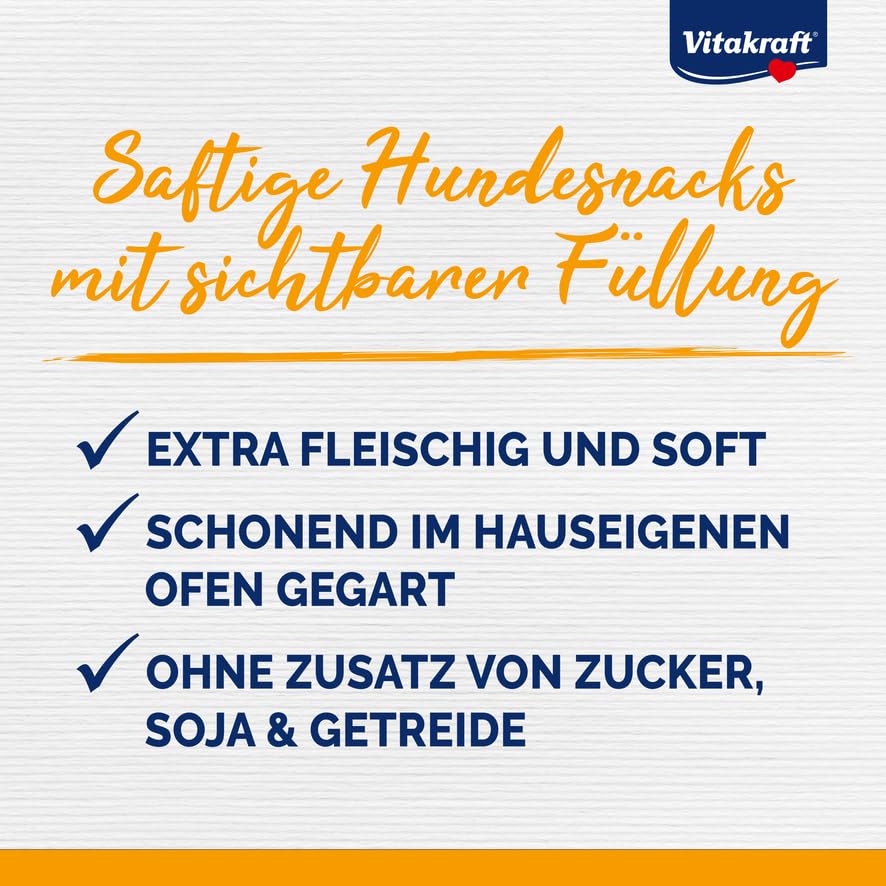 Vitakraft Treaties Bits, Hundeleckerli, Hundesnack weich, gefüllt mit Leberwurst, Hunde Trainingsleckerli, ohne Zusatz von Zucker (1x 120g)