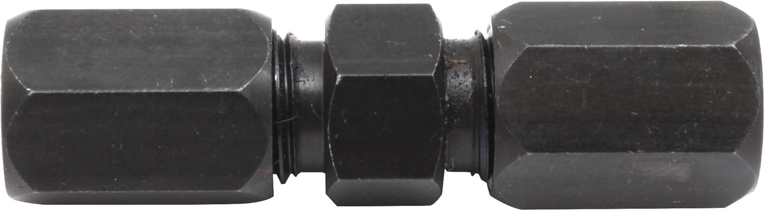 4LifetimeLines 3/16" High-Pressure Compression Union – Black-Oxide Coated Steel, Leak-Tight Tube Connector, No Flaring or Welding Required, Up to 5,000 PSI (1 per Bag)