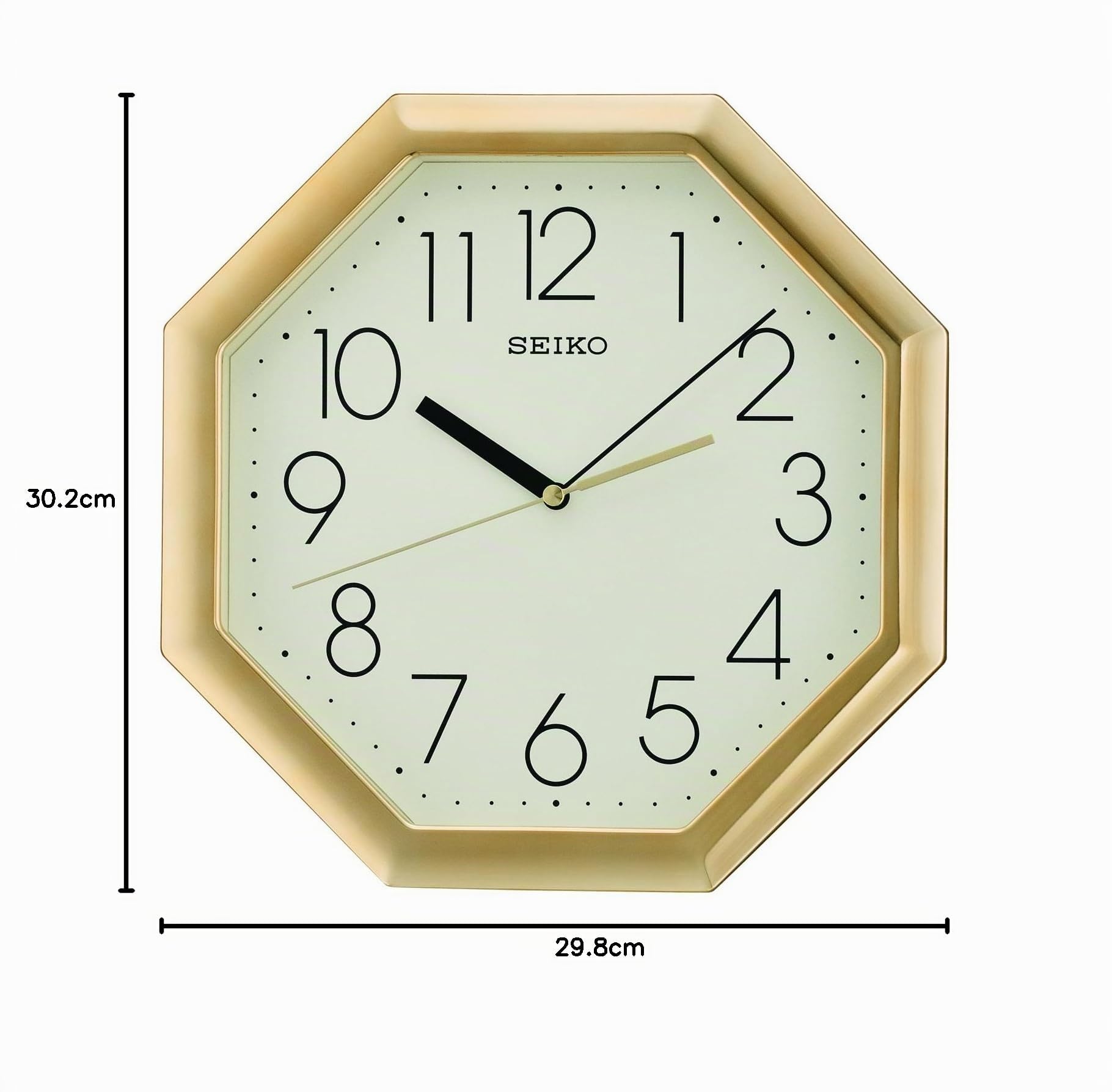 Seiko Orologio da parete ottagonale - oro, 30,2 x 5,1 x 29,8 cm