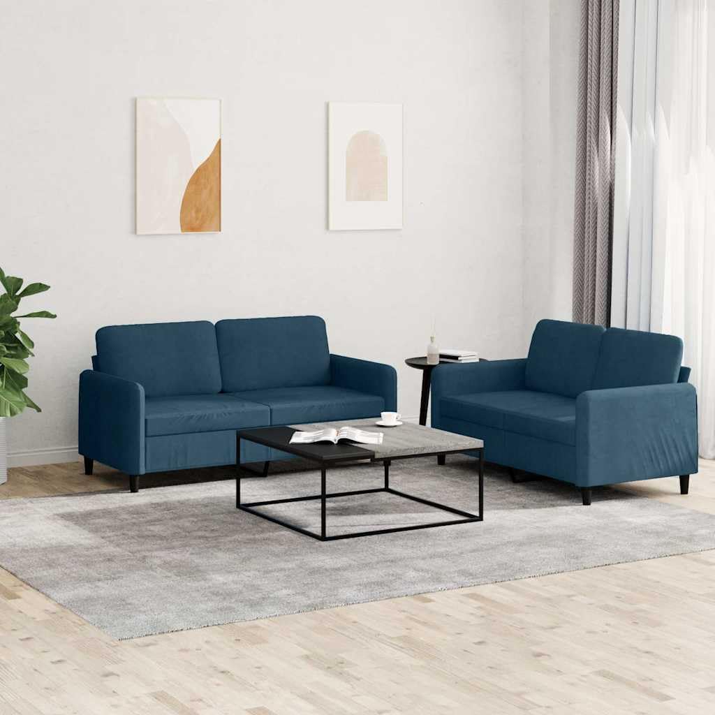 Divano in velluto blu con vano portaoggetti e comodi cuscini, per soggiorno e camera degli ospiti, divano angolare con schienale, braccioli, chaise longue, panca, lounge, divano letto