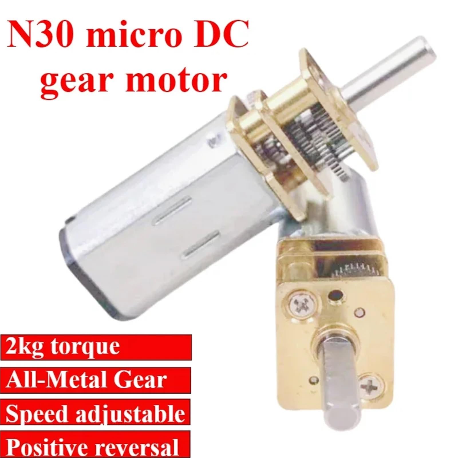 *1 x 3V 6V 12V 12GA-N30 Metall-Getriebemotor mit einstellbarer Geschwindigkeit (200rpm, 6V)