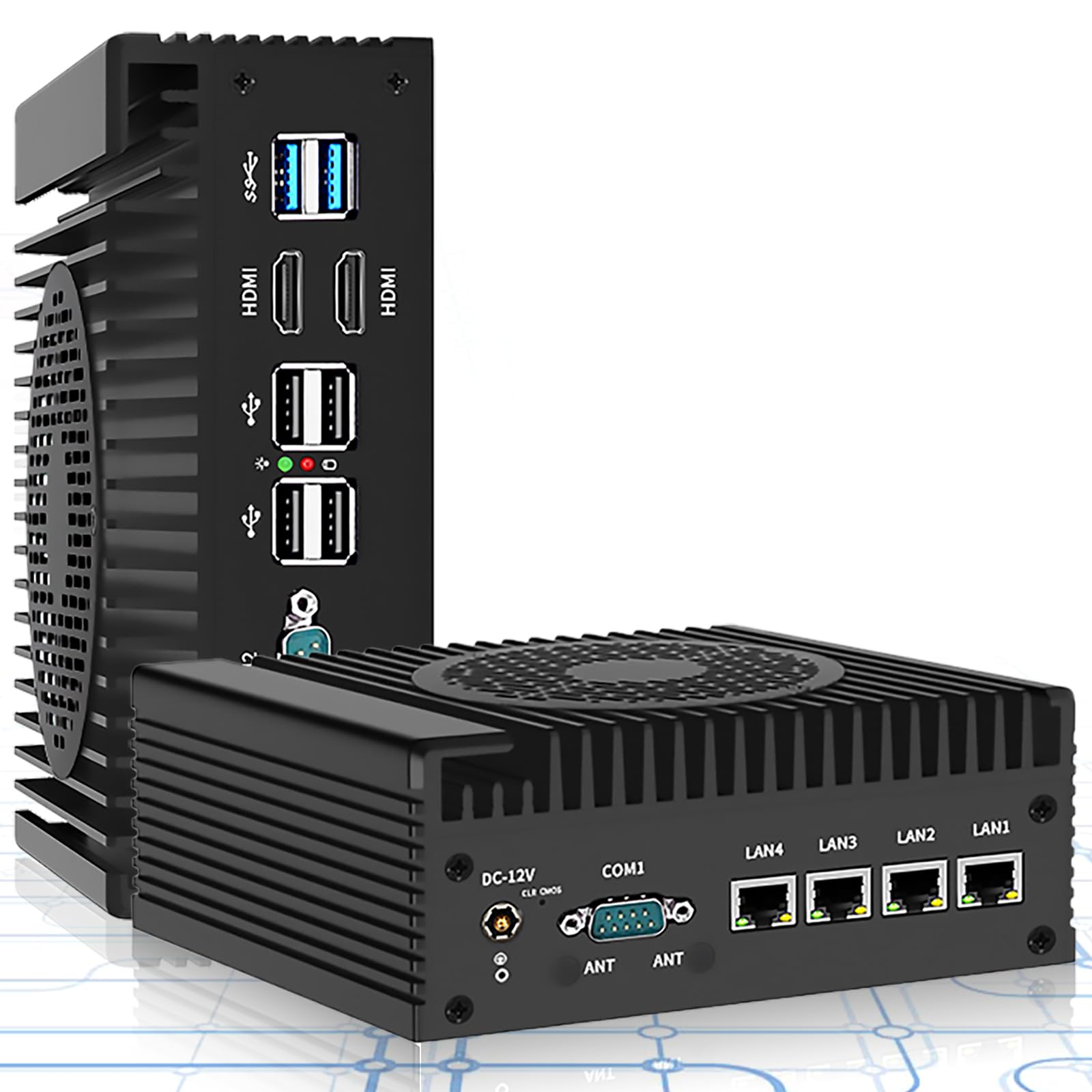 Router Firewall Mini PC N100 with Fan, Mini Computer 4*Intel i226