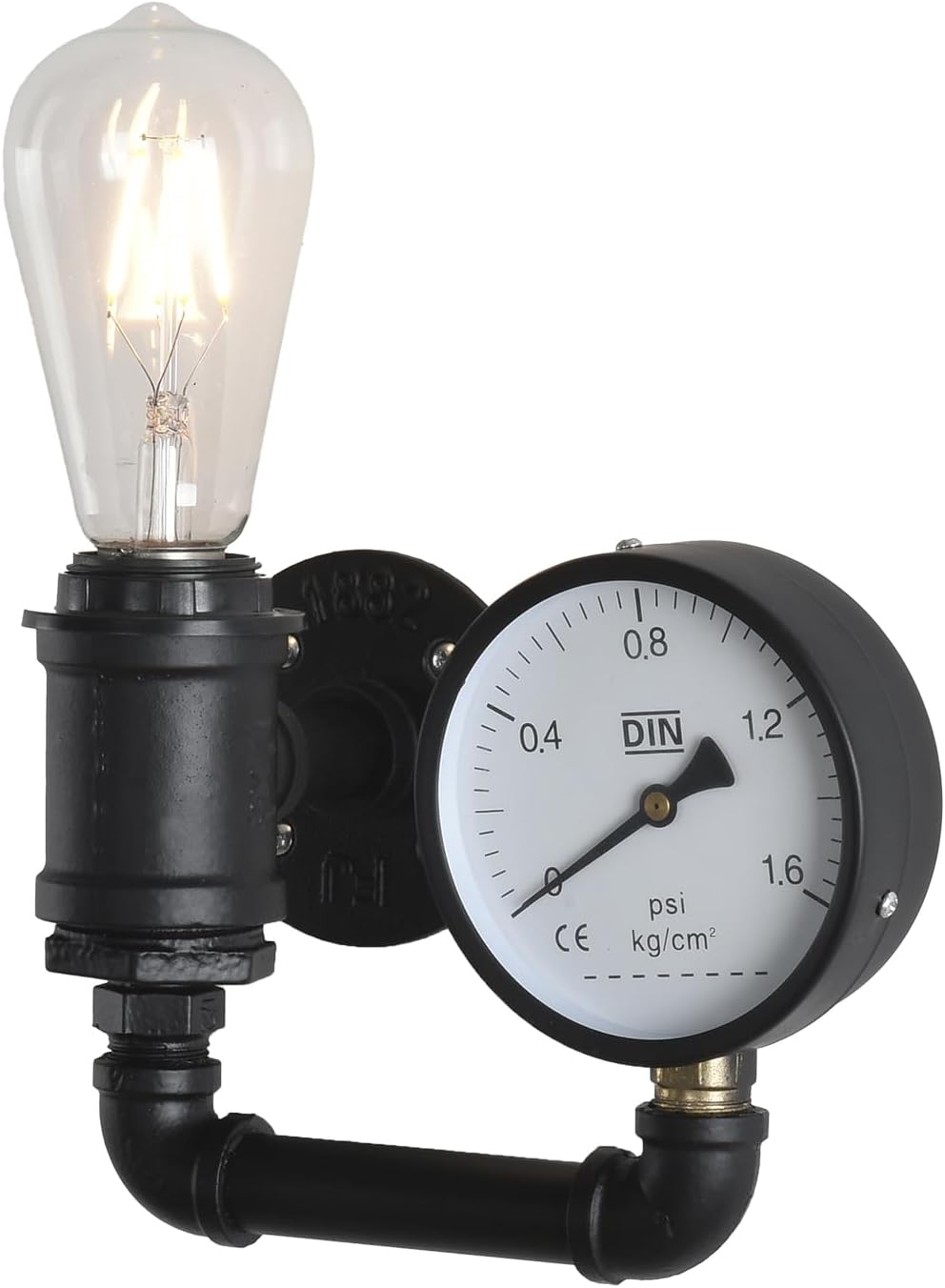 XEYOU Cast Iron Steampunk Wall Sconce Vintage Industrial E26 Edison Bulb Fixture Retro Pipe Wall Lamp for Cafe Bar Restaurant Bedroom Living Room