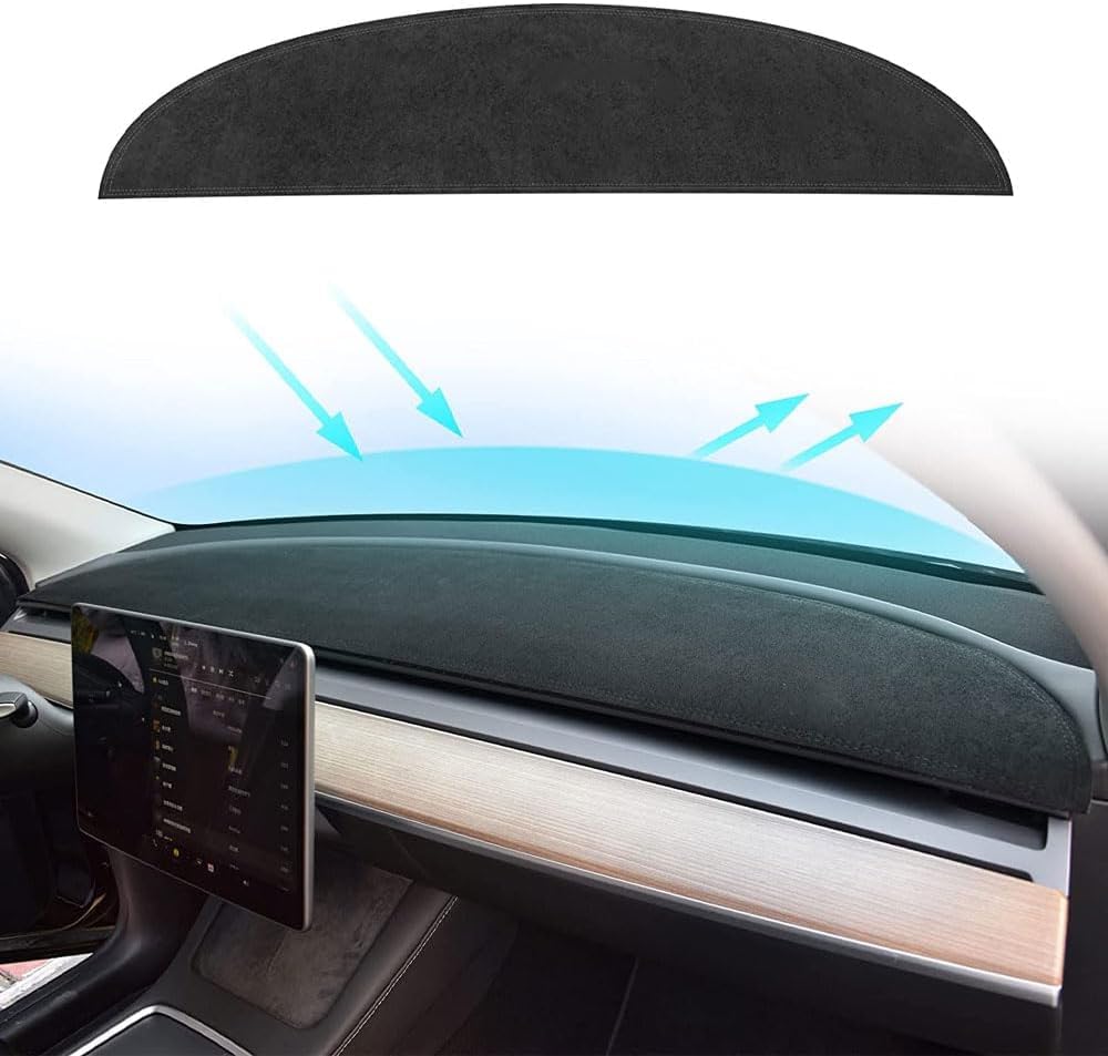 DdaiXQ Car Dashboard Mat For Tesla Model Y Model 3 2017-2023, Anti Slip Anti Glare Dustproof Dashboard Cover Pad Protector Dash Cover Sunshade Dashmat
