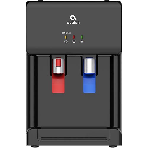 Avalon Countertop Self Cleaning Bottleless Water Cooler Water Dispenser - Hot & Cold Water, NSF Certified Filter- UL Listed- Black