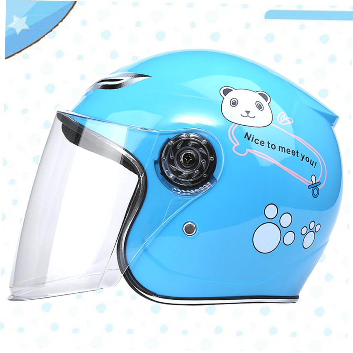 KOMBIUDA Casco de Ciclismo para Niño Diseño de Dibujos Animados, Lente Grande y Clara, Diseño Transpirable de PP para Ciclismo y Patinaje al Aire Libre