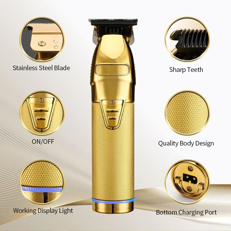 Pro Hair Electric Professional Trimmer for Men Rechargeable Shaver Barber Cutting Machine T Styling(Red)