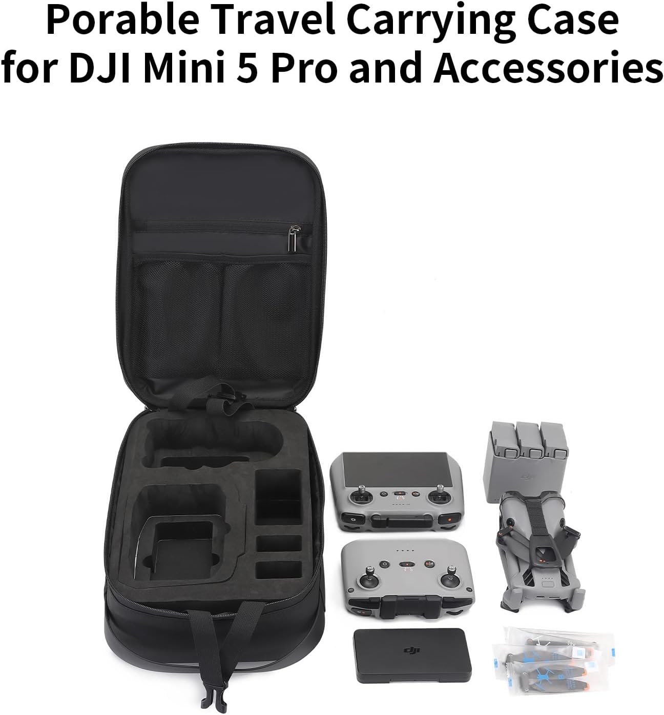 Case for DJI Mini 5 Pro, Sling Backpack Chest Bag Porable Shockproof Travel Storage Carrying Case for DJI RC 2/RC-N3 Remote Controller Battery and Accessories (Sling Backpack)