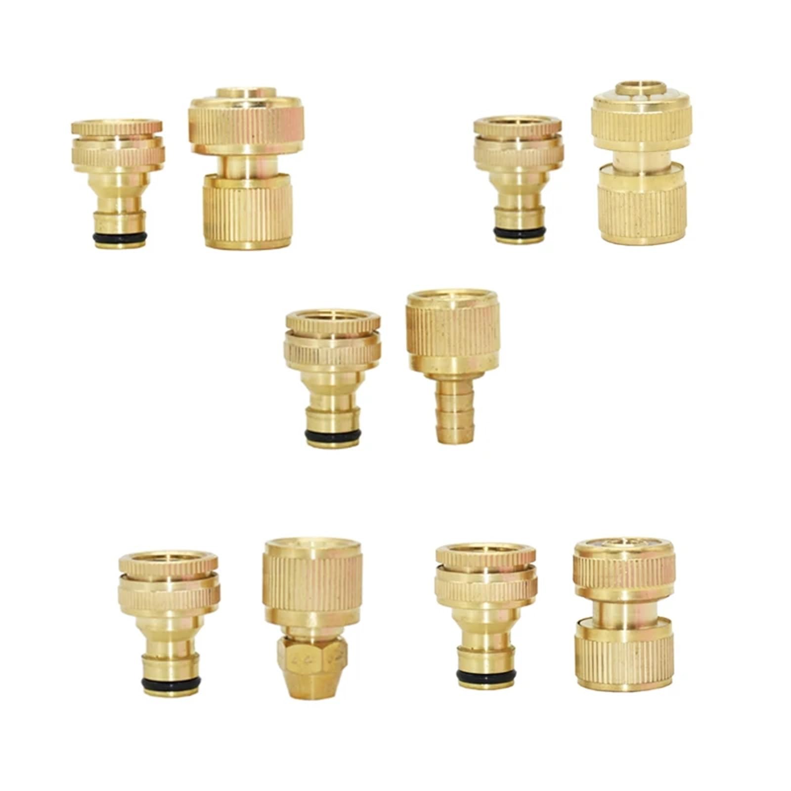 3/8 1/2 3/4 pollici connettore tubo da giardino in ottone con 1/2 3/4 filettatura femmina connettore in rame raccordi for pistola ad acqua 5 pezzi (Color : 3I8 hose)