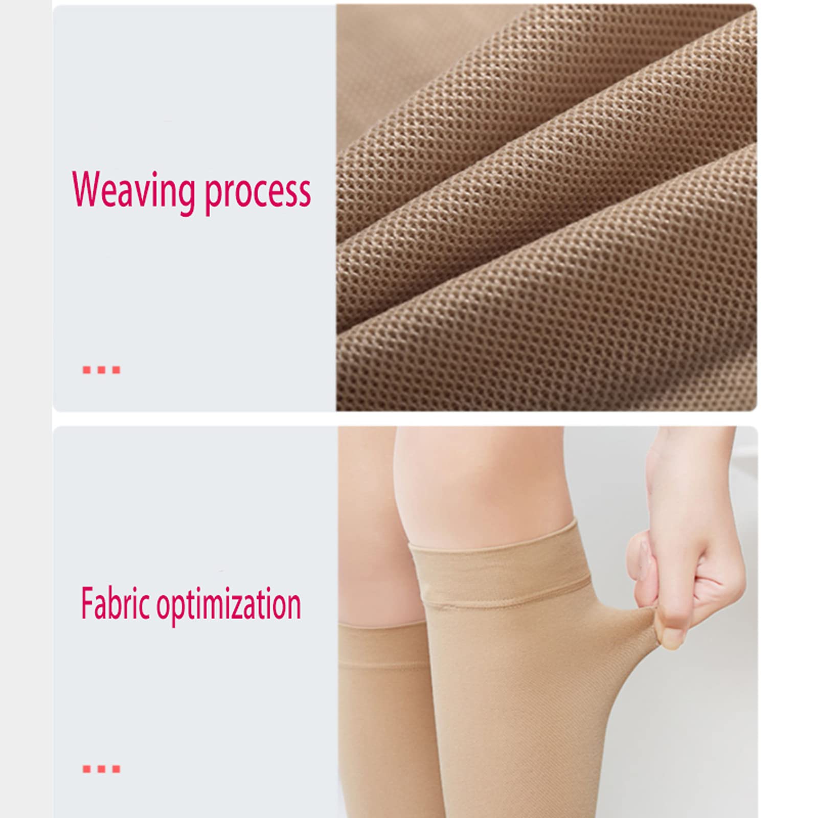Calcetines de compresión de venas varicosas que protegen la circulación de la pantorrilla 15-20, alta elasticidad, ligeros y cómodos para la salud, enfermería, unisex, adultos, carne, XL