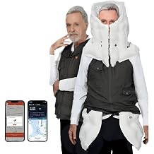 Smart Airbag Vest, Elderly Protective Vest, Outdoor Safety Jacket with Remote Monitoring Alarm/Positioning Function, 0.08s Airbag Pops Up, 270 All-Inclusive Protection,Men'ssizeblack-S