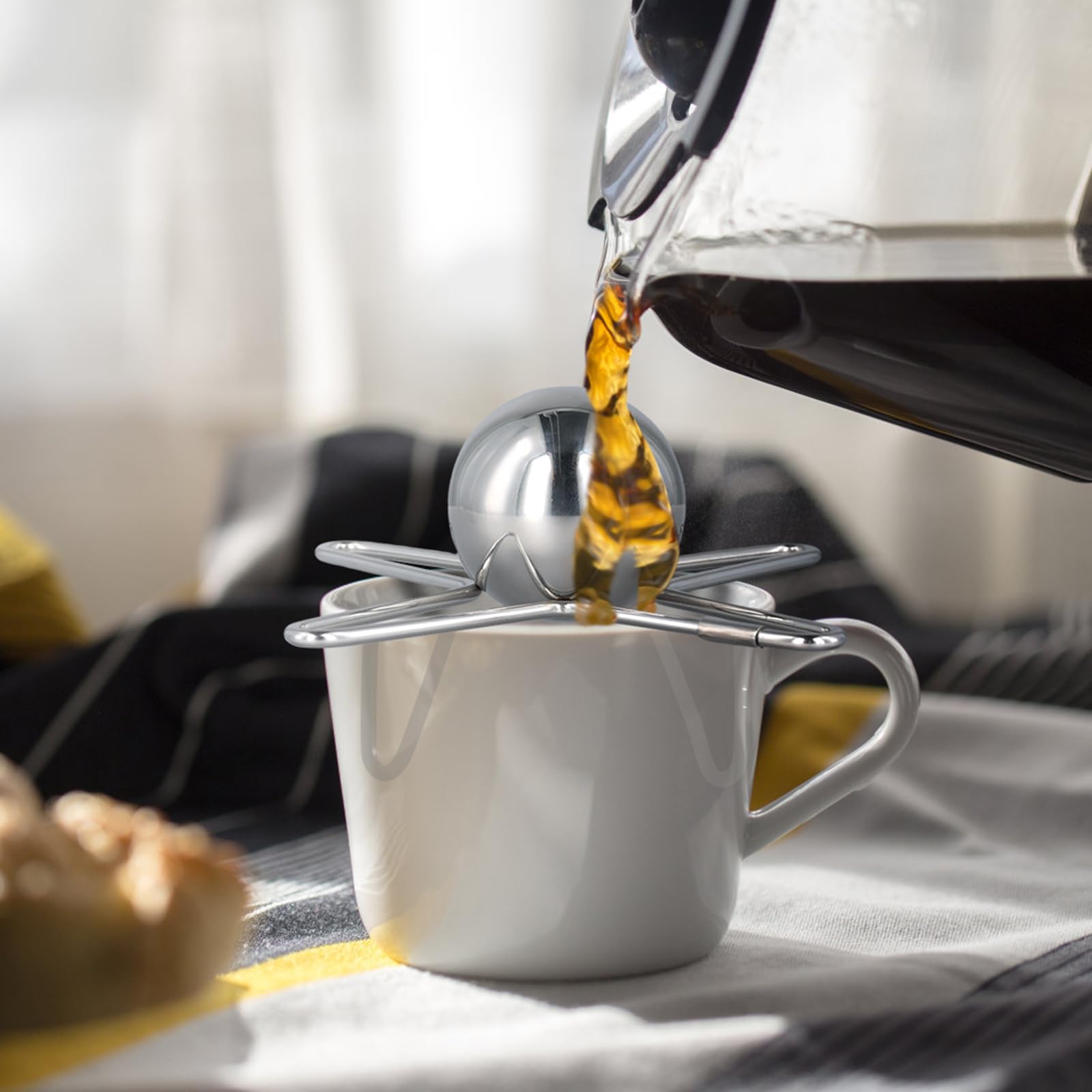 PEUTIER Kaffeekühlkugel, 4 cm Edelstahl Espressokugel Wiederverwendbare Kaffee Gefrierkugel Entfesseln Sie Originelle Aromen Kaffeekühlwerkzeug für Kaffee Bourbon Cocktails