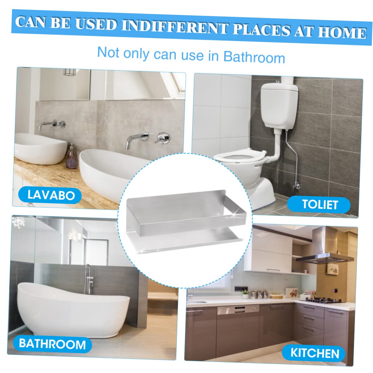 Happyyami 1pezzi Mensola Per Doccia in Acciaio Inossidabile Supporto Portaoggetti Parete Ripiano Traspirante Facile Da Design Recinzione Alta Per Evitare Cadute Installazione Semplice e