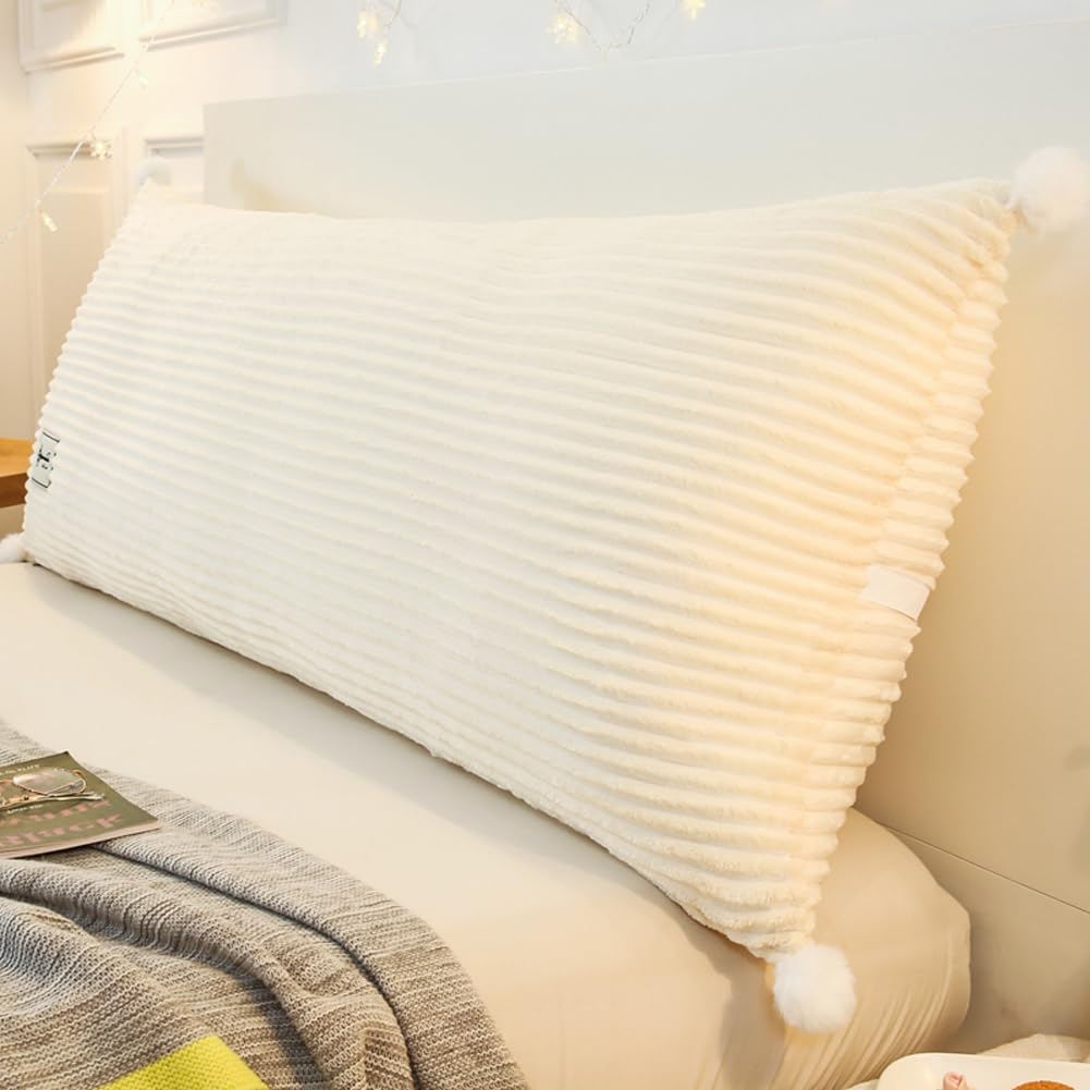 Coussin dossier ergonomique antidérapant beige 90x50cm pour s'asseoir et lire sur le lit