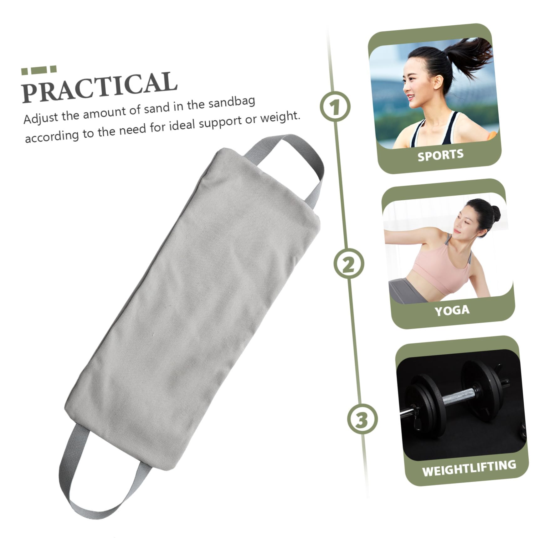 TOYANDONA Sacco di Sabbia per Allenamento Fitness con Manici in Tela Resistente, Borsa da Palestra Appesa per Esercizi di Forza, Boxe e Yoga, Accessorio Portatile per Allenamento Agilità e Core