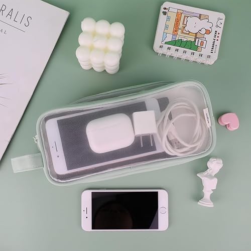 Vista 74 de iSuperb Estuche pequeño para lápices, lindo soporte para bolígrafo, organizador estético para niños, niñas, niños, estudiantes, suministros A-Negro