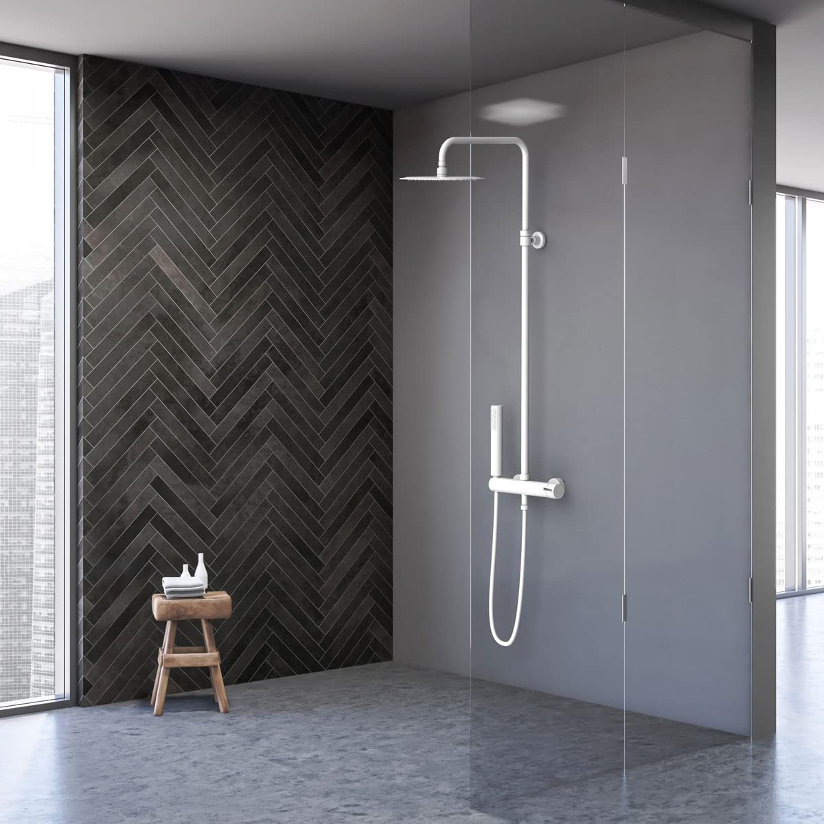 Essebagno Luisa colonne de douche mécanique blanche