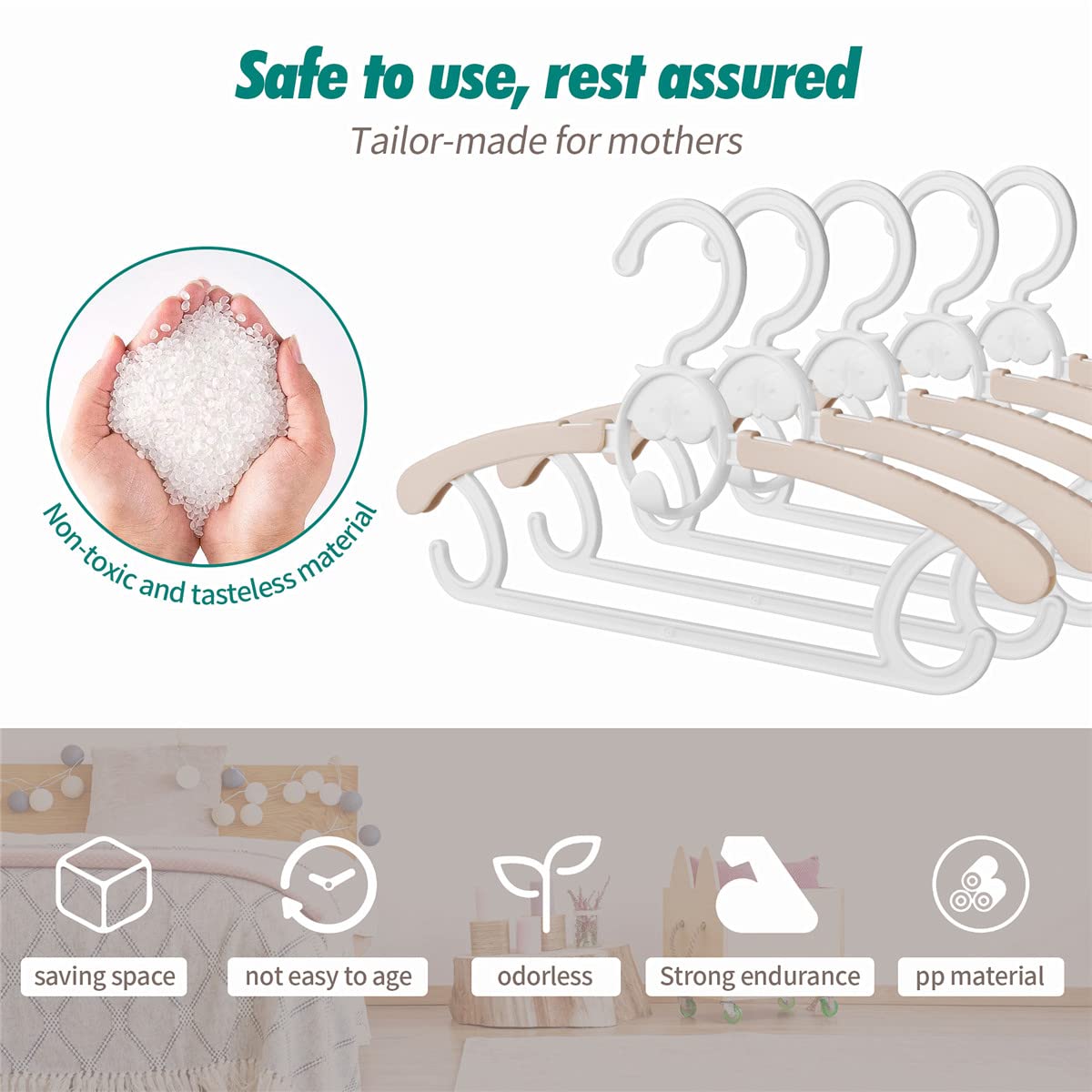 Spesh Lot de 20 Cintres Bebe 29.5-39cm Cintre Extensible pour Enfants Cintres Peu Encombrants avec Crochets Empilables pour Les Bébés à L'adolescent (Rose)