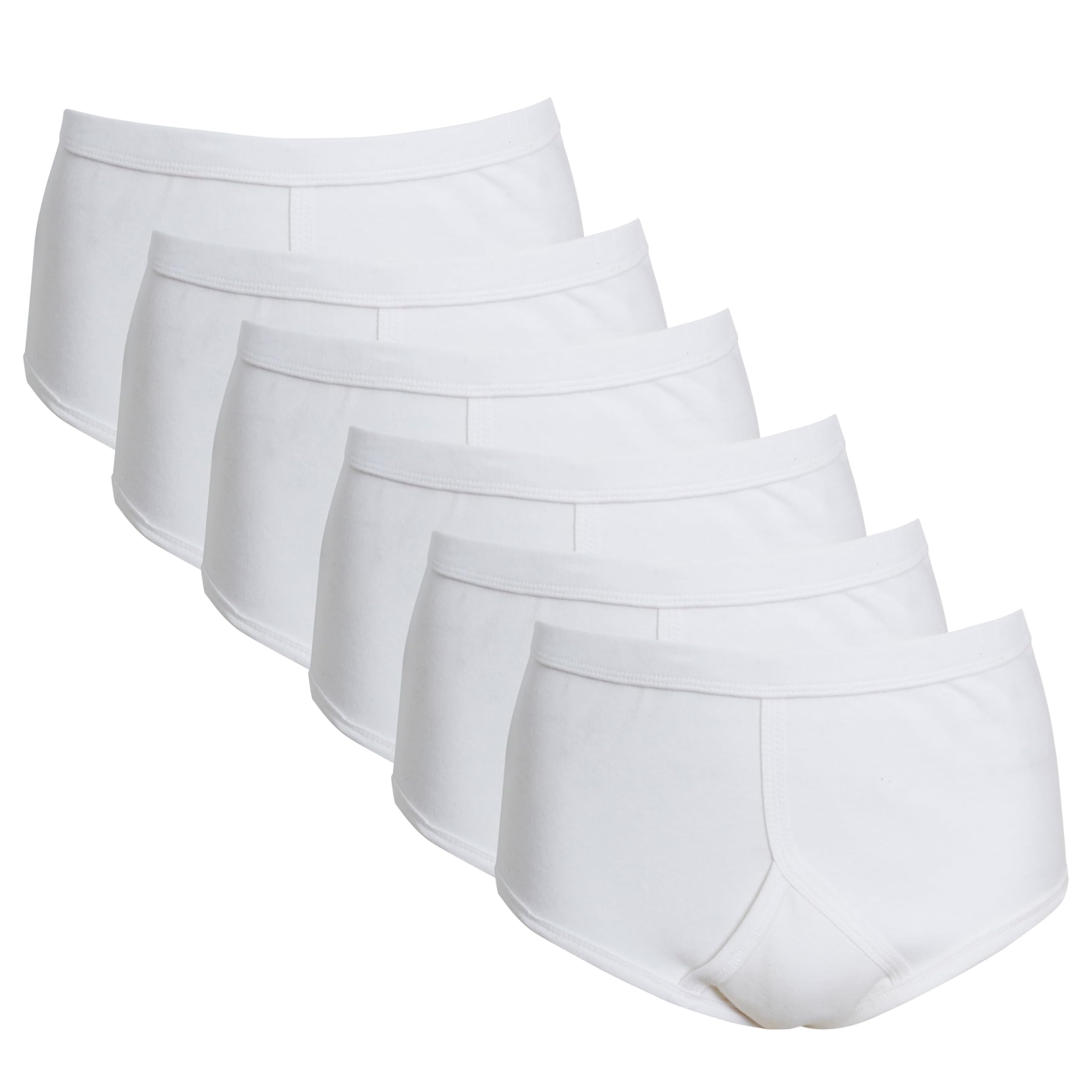 Sock Stack Men's White 6 Pairs Briefs Y-Fronts Underpants, 100% Pure Cotton Brief Underwear (Xx Large (44"-46"/111-116Cm))