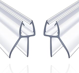 Shower Door Bottom Seal, 2-Pack Seal Strip for 1/4" Frameless Glass Door -39 Inch Long Ultra Clear Shower Door Sweep, Stop Shower Leaks and Create a Water Barrier(1/4" Door, Long Sweep)