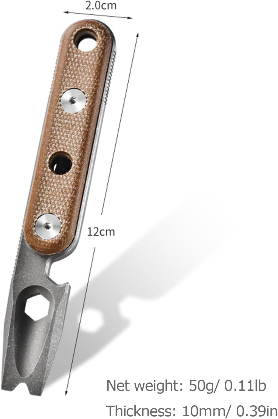 EDC Pry Bar Multi Tool Titanium with Pocket Clip Multi Functions Bottle Opener Wrench Nail Puller 4.72“