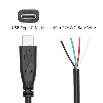 Amazon.co.jp: ショートUSB C~4ピンベアワイヤーオープンエンド