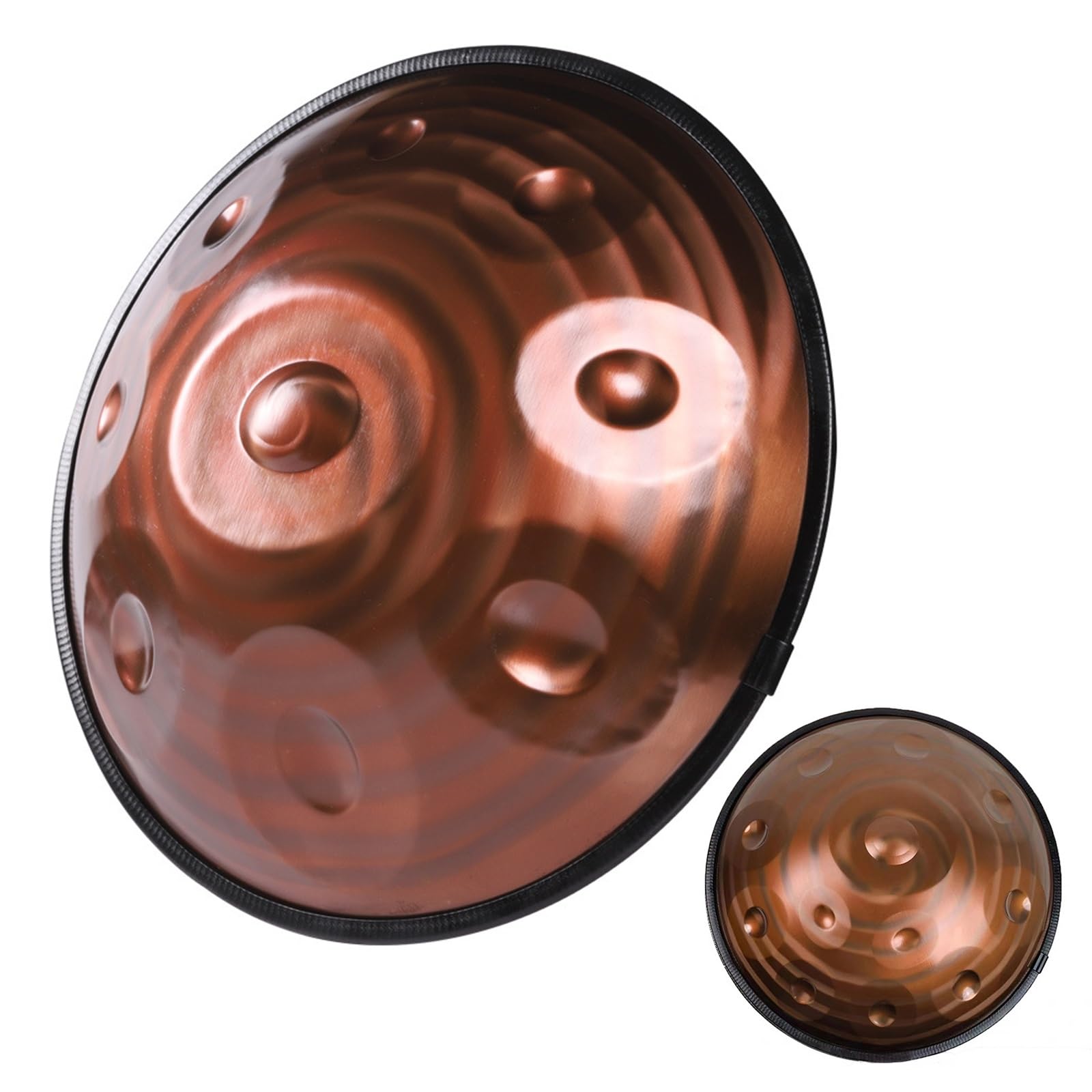 Zestaw perkusyjny Gold Handpan dla dorosłych 440Hz 432Hz Instrument perkusyjny ze stali nierdzewnej D Minor Handpan ze stojakiem na bęben ręczny i miękkim pokrowcem (kolor: 12 nut, rozmiar: 440Hz)