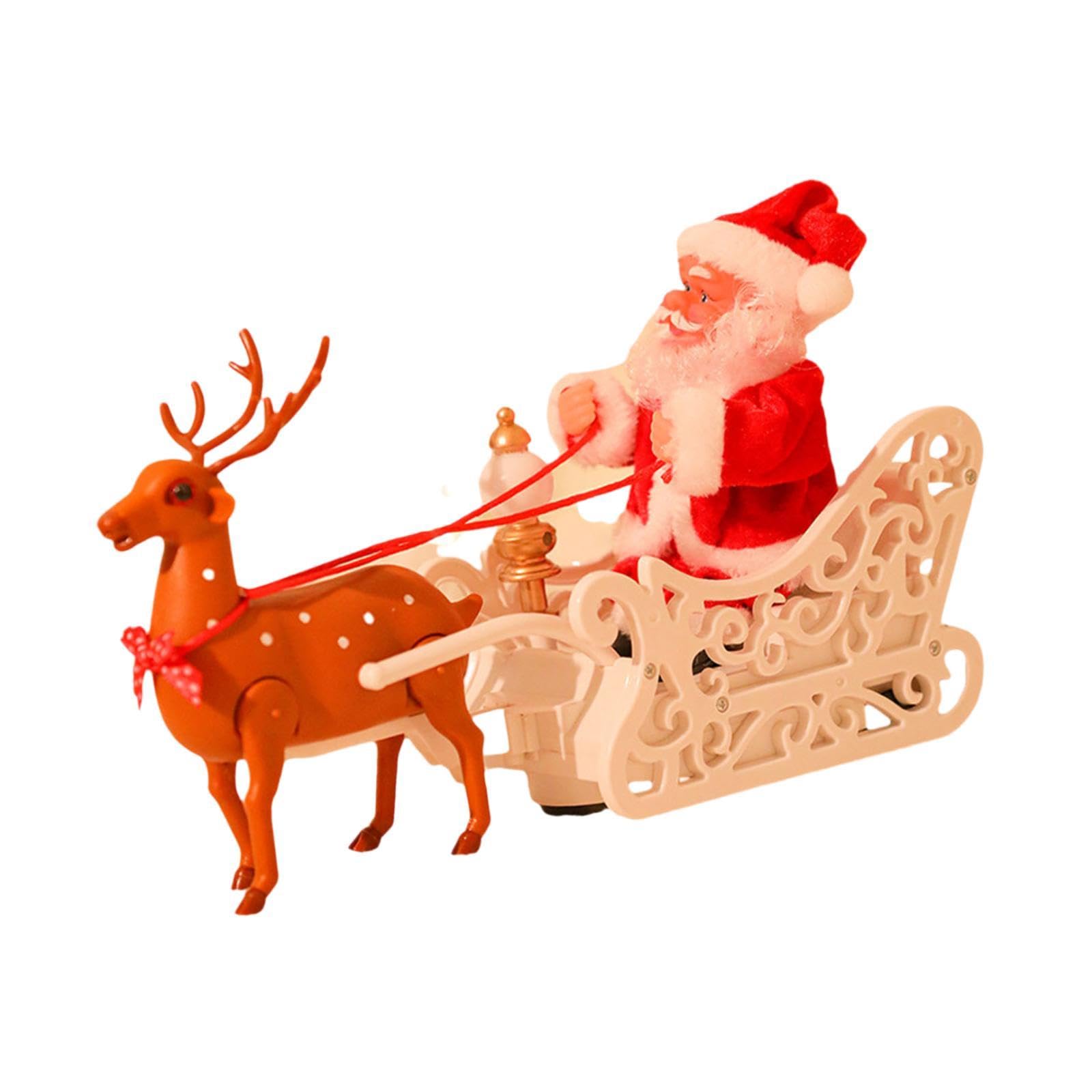 Qianly Traîneau électrique du Père Noël avec Rennes, Jouet, Décoration de Noël pour La Chambre des Fêtes