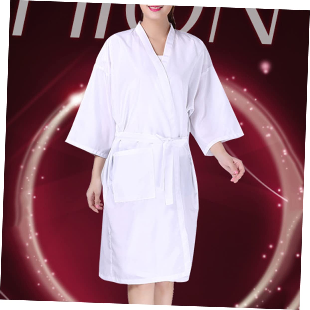 minkissy 1 Pc Camisón Kimono Vestido Delantal De Corte De Pelo Capa De Peluqueria Corte De Pelo Albornoces De Hotel para Mujer Seguridad Bata Perder Servicio Al Cliente Proteccion