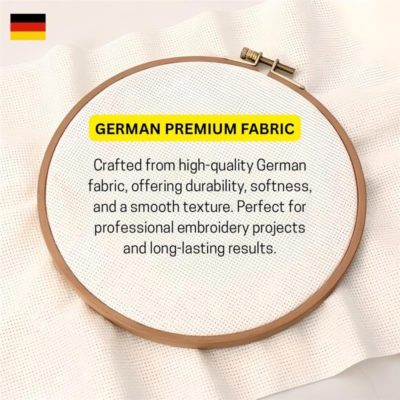 Image of Zweigart Aida 16 Ct. Cross Stitch & Embroidery Aida Cloth, Needlework Fabric for Crafting, Color Beige, Size: 19.68x29