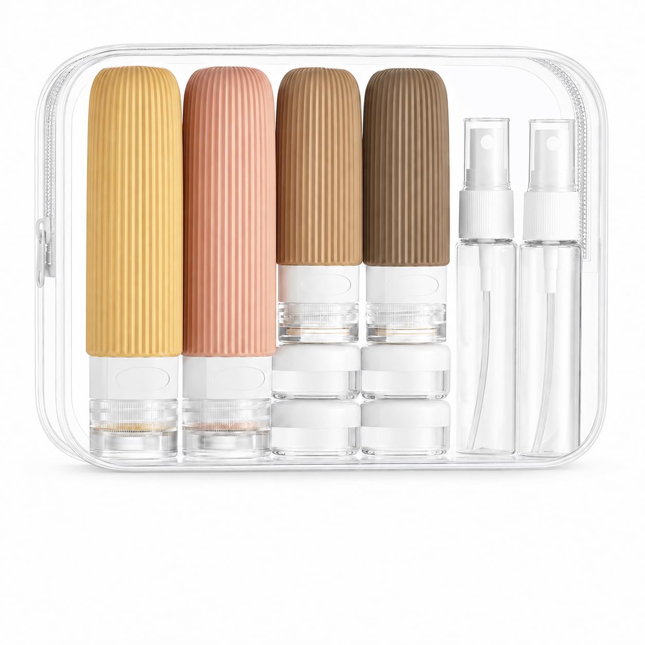 JADUFHU 16Pcs Travel Bottles for Toiletries, Leakproof Travel Size Containers, Airplane Travel Essentials for Holiday Business Trip, Traveler Accessories for Women & Men