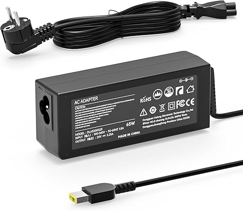shefor 65W Laptop Ladekabel USB 20V 3.25A Ladegerät Kompatible mit Lenovo ThinkP