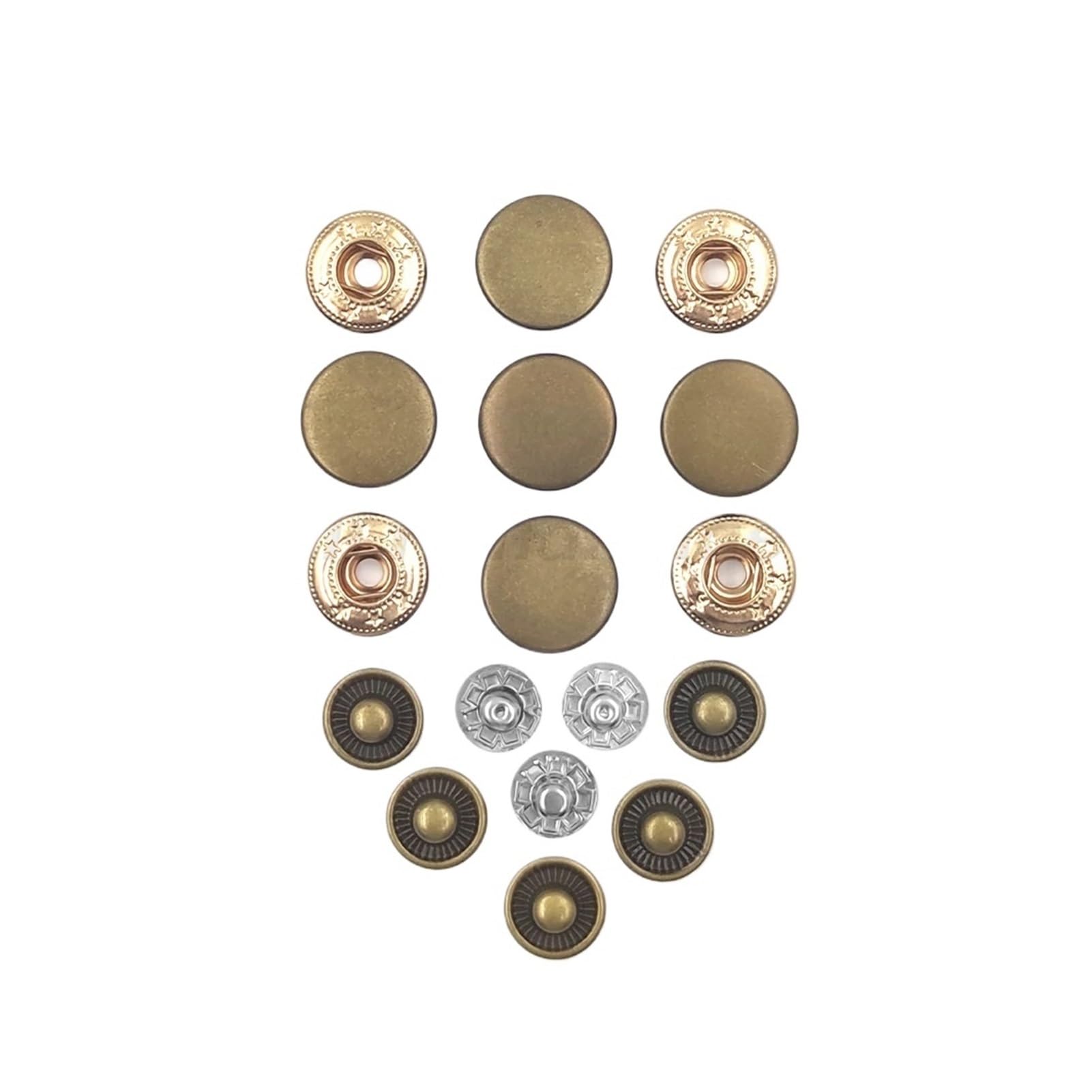 Juego de 50 Cierres a presión, broches de Metal, botón de presión, Tachuelas, Herramientas de instalación Opcionales for Ropa, Bolsas, Zapatos, artesanía de Cuero(Black Tool Set B,20mm(831))
