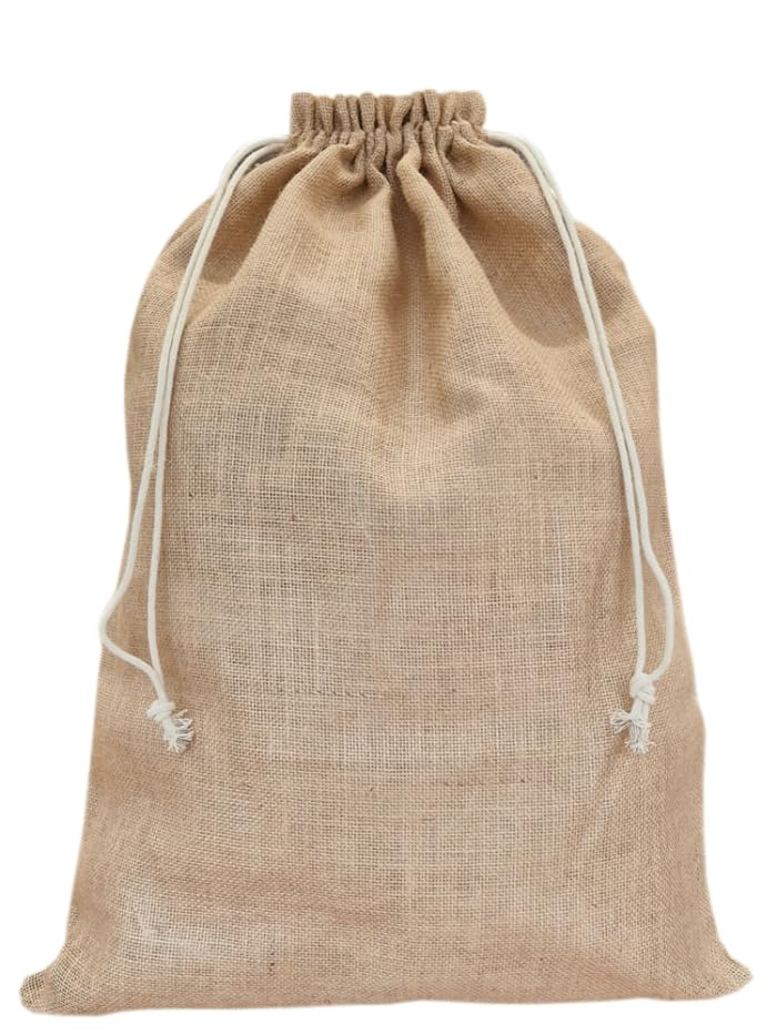 | 1 Jutesäckchen - 70x50 cm - 100% Jute Geschenkbeutel Dekoration Aufbewahrung Winter-Topfschutz (Natur)