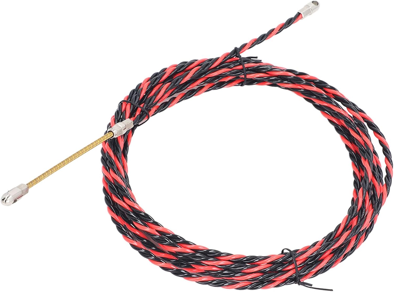 Electrical Spring Wire Threader Fish Tape Manual Cable Puller Tool with Gloves and Cable Ties for Electricians Wiring Installation in Wall Floor Conduit Plastic Steel Constr (20M)