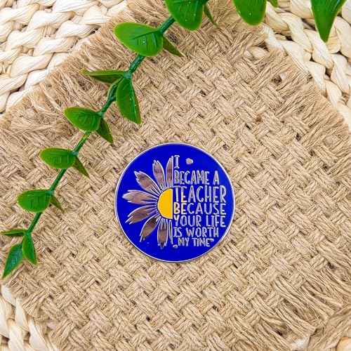 Image of I Became A Teacher Because Your Life Is Worth My Time - Literature Series | Premium Enamel Pin - Statement Lapel Pin - Plated Badge for Clothing, Bags, Hats, Jackets, and Lanyards