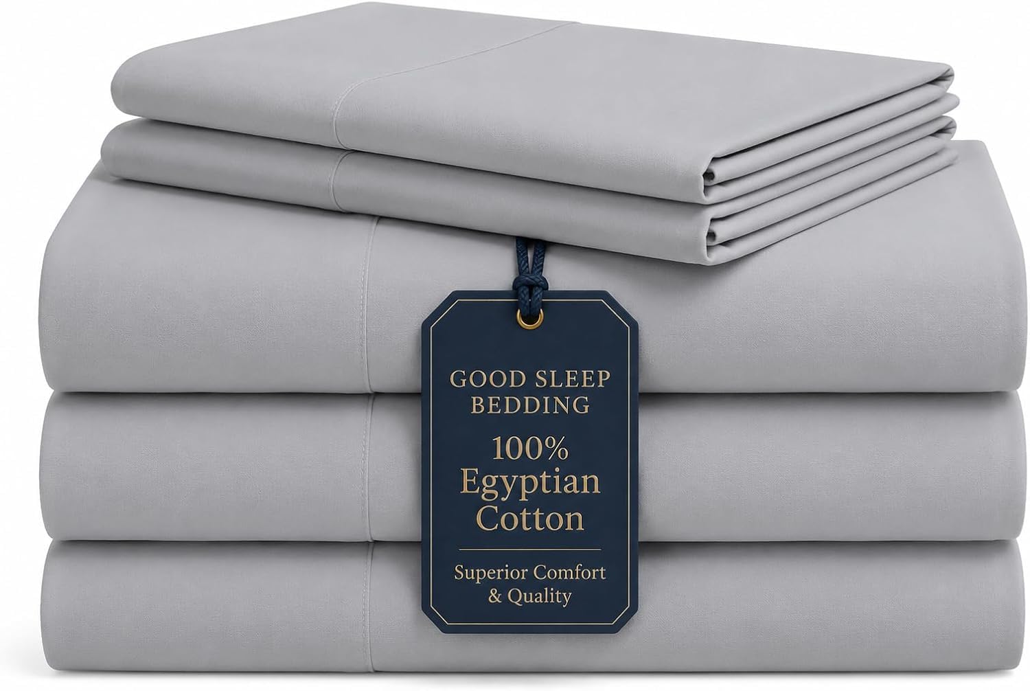 100% Egyptian Cotton Split King Sheets Sets for Adjustable Bed,Silver Grey