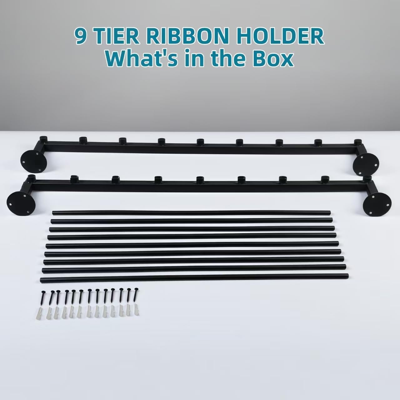9 Tier Ribbon Storage Organizer, Wall Mounted Ribbon Holder,